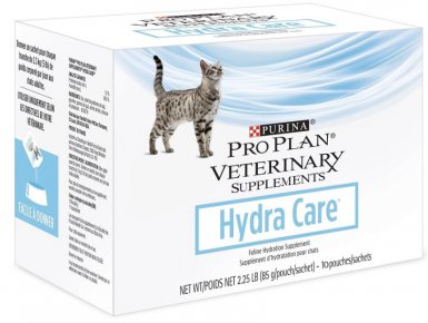 Purina Vet Feline Hydra Care wzbogacony w składniki odżywcze napój, który wspomaga nawodnienie u kotów 10x85g