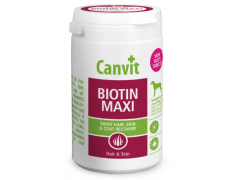 Canvit Biotin Maxi For Dogs wspiera zdrowie skóry oraz poprawia jakość sierści u psów