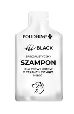 JM Sante Poliderm Black szampon dla psów o sierści czarnej i ciemnej dla psa i kota 15ml