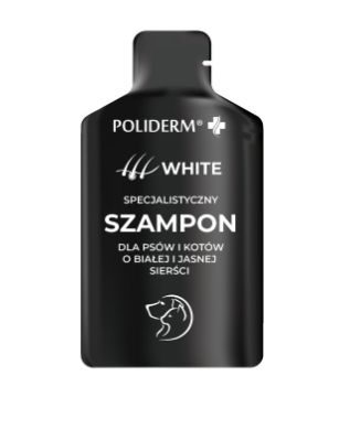 JM Sante Poliderm White szampon dla psów o sierści białej dla psa i kota 15ml 
