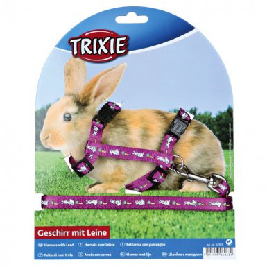 Trixie Szelki + smycz dla królika nylonowe z motywem