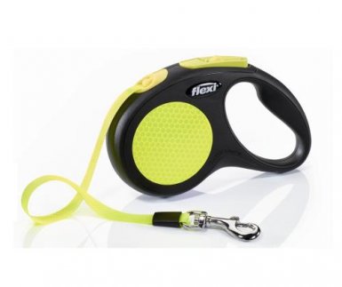 Flexi New Classsic Neon S - smycz automatyczna taśma 5m do 15kg