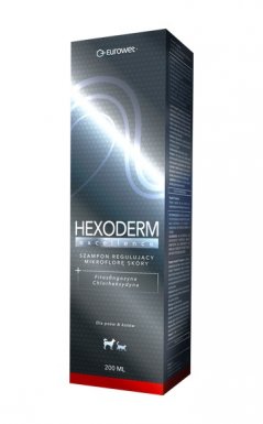 Eurowet Hexoderm Excellence Szampon regulujący mikroflorę skóry dla psów i kotów 200ml