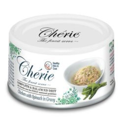 Cherie Skin Coat Karma dla kota pielęgnacja skóry i sierści kurczak ze szpinakiem w sosie 80g