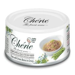 Pettric Cherie Skin Coat Karma dla kota pielęgnacja skóry i sierści tuńczyk z zieloną fasolką w sosie 80g