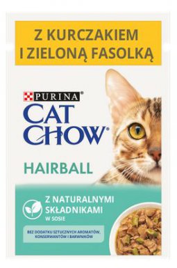 Purina Cat Chow Hairball Kurczak i fasolka w sosie saszetka 85g
