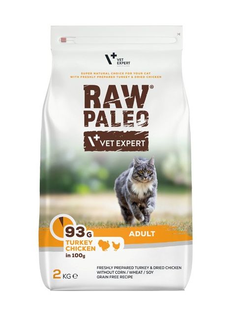 Vet Expert Raw Paleo Cat adult indyk z kurczakiem sucha karma dla dorosłych kotów 