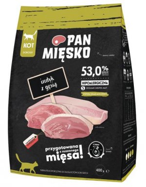 Pan Mięsko Karma sucha dla kota indyk i gęś chrupki S