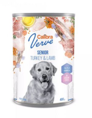 Calibra Dog Verve GF Senior puszka dla starszych psów z indykiem i jagnięciną bez zbóż 400g