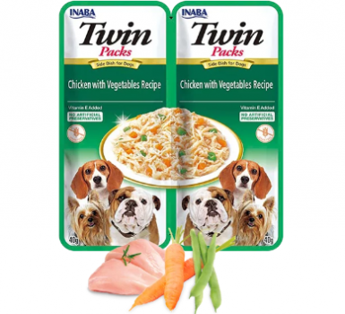 Inaba Twin Packs szarpane kawałeczki mięsa w bulionie z kurczaka 2x40g