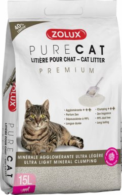 Zolux Purecat Żwirek mineralny zbrylający Premium 15L