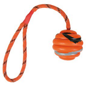 Trixie Wavy Ball on a Rope Natural Rubber Zabawka piłka ze sznurem dla psa 6cm