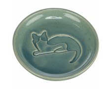 Trixie Miska ceramiczna dla kota z wytłoczonym kotem niebieska 0,15l / 14,5cm