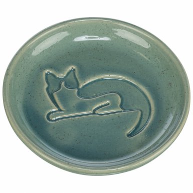 Trixie Miska ceramiczna dla kota z wytłoczonym kotem niebieska 0,15l/14,5cm