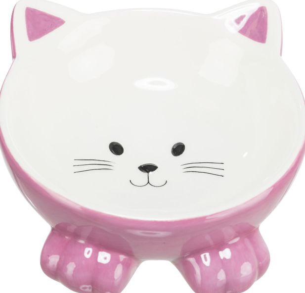 Trixie miska ceramiczna w kształcie kota, różne kolory, 0.15 l/o 14 cm, wysoka