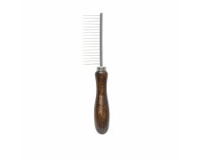 Barry King Grzebień dla psa i kota – 18 stalowych pinów, elegancka rączka z drewna, 18,7cm