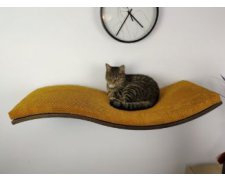 Cat's Atelie Wisząca półka na ścianę dla kota w kształcie fala. Spód w kolorze wenge 95cm 