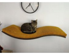 Cat's Atelie Wisząca półka na ścianę dla kota w kształcie fala. Spód w kolorze white (biały) 95cm 