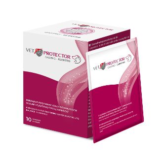 JM Sante Vet Protector Gastro-Biotyk Forte elektrolity w postaci proszku z dodatkiem drożdży Saccharomyces boulardii. saszetka 3g 
