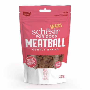 Schesir Meatball Bezzbożowe kulki mięsne wołowe przysmak dla psów bez sztucznych barwników i aromatów 225g