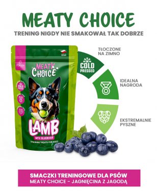 Pokusa Meaty Choice Lamb with Blueberry smaczki treningowe jagnięcina z borówką 200g