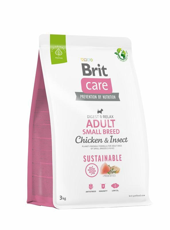 Brit Care Dog Sustainable Adult Small Breed Chicken & Insect owady i kurczak dla dorosłych psów małych 1–10kg