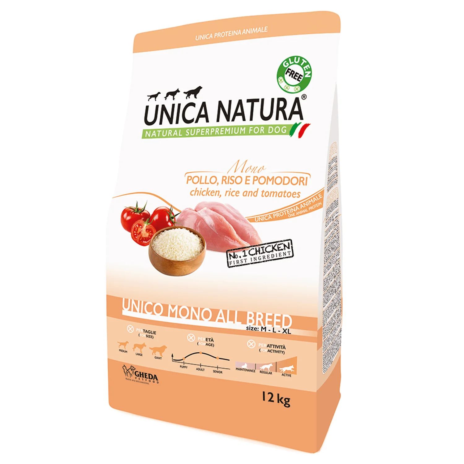 Unica Natura Unico Mono Chicken All Breed monobiałkowa karma z kurczakiem dla psów średnich