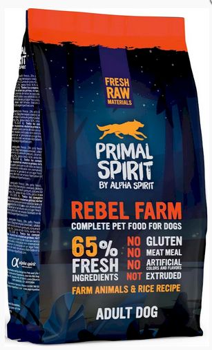 Primal Spirit Rebel Farm Fresh Adult Dog bezzbożowa karma z kurczakiem i rybą 65% mięsa