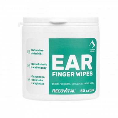 Recovet Ear Finger Wipes płatki do uszu dla psów i kotów 50szt