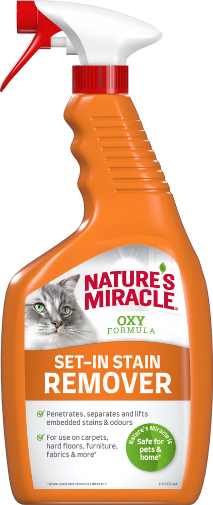 Nature's Miracle SET-IN OXY Stain&Odour REMOVER CAT o usuwania starych, głęboko osadzonych plam i zapachów 709ml