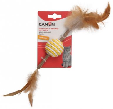 Camon Cat Toy Matatabi z kulą i piórkami 13cm