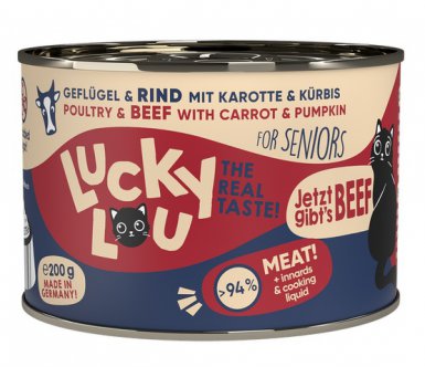 Lucky Lou Lifestage Senior Drób i wołowina puszka dla starszych kotów 