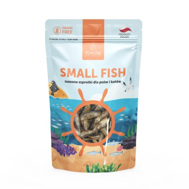 Pokusa Small Fish suszone szprotki dla psów i kotów 40g
