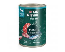 Pan Mięsko karma mokra dla psa pasztet z tuńczykiem i ziołami 93% mięsa ryb i bulionu