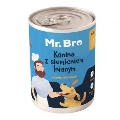 Mr. Bro Monoprotein konina z siemieniem lnianym puszka dla psa 