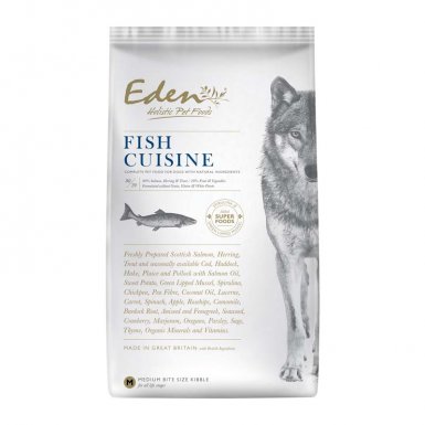 Eden Fish Cuisine– Karma dla Szczeniaków i Psów Dorosłych Szkocki Łosoś i Śledź Północnoatlantycki - Rasy Średnie i Duże