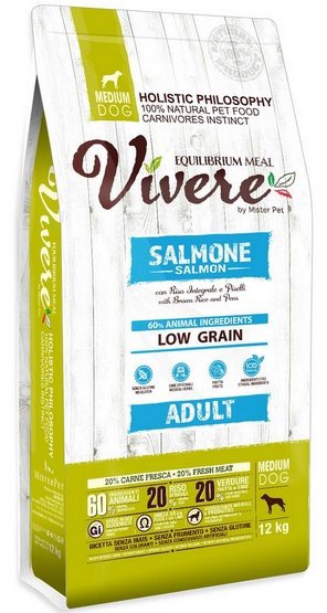 Vivere Dog Medium Adult Salmon karma dla psów średnich raz z łososiem 12kg