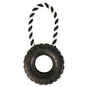 Trixie Tire on a Rope Natural Rubber Zabawka opona koło dla psa 15cm