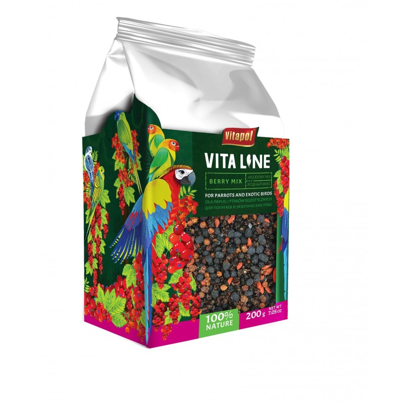 Vitapol Vitaline Jagodowy mix dla papug i ptaków egzotycznych 4x200g