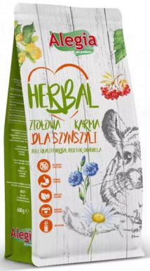 Alegia Herbal Szynszyla bez ziaren, zbóż, sztucznych aromatów, barwników i konserwantów 600g