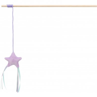 Trixie Junior wędka z gwiazdką dla kota plusz z drewnem 40cm