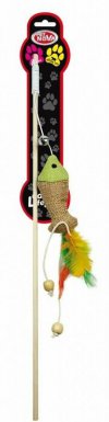 Pet Nova Cat Rod Wood wędka z rybką 40cm