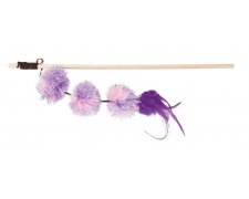 Trixie wędka z pluszowymi piłkami i piórkiem zabawka dla kota 40cm