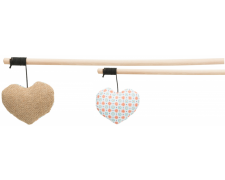 Trixie wędka z zabwką szeleszczącym sercem dla kota 35cm