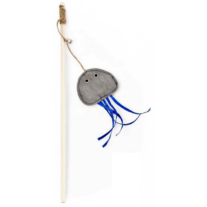 Barry King wędka dla kota meduza z dzwoneczkiem zabawka 40cm