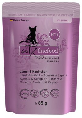 Catz Finefood NO.11 bezzbożowa jagnięcina i królik puszka dla kota