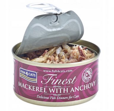 Fish4Cats Finest filet z Makreli z Anchois kawałki w sosie rybnym bez zbóż 70g