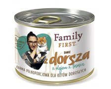 Family First danie z dorsza z olejem z łososia bezzbożowa karma dla kotów dorosłych 200g
