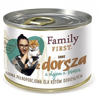 Family First danie z dorsza z olejem z łososia bezzbożowa karma dla kotów dorosłych 200g