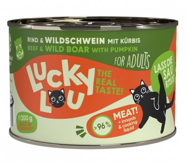 Lucky Lou Lifestage Adult wołowina i dzik bezzbożowa puszka dla kota 